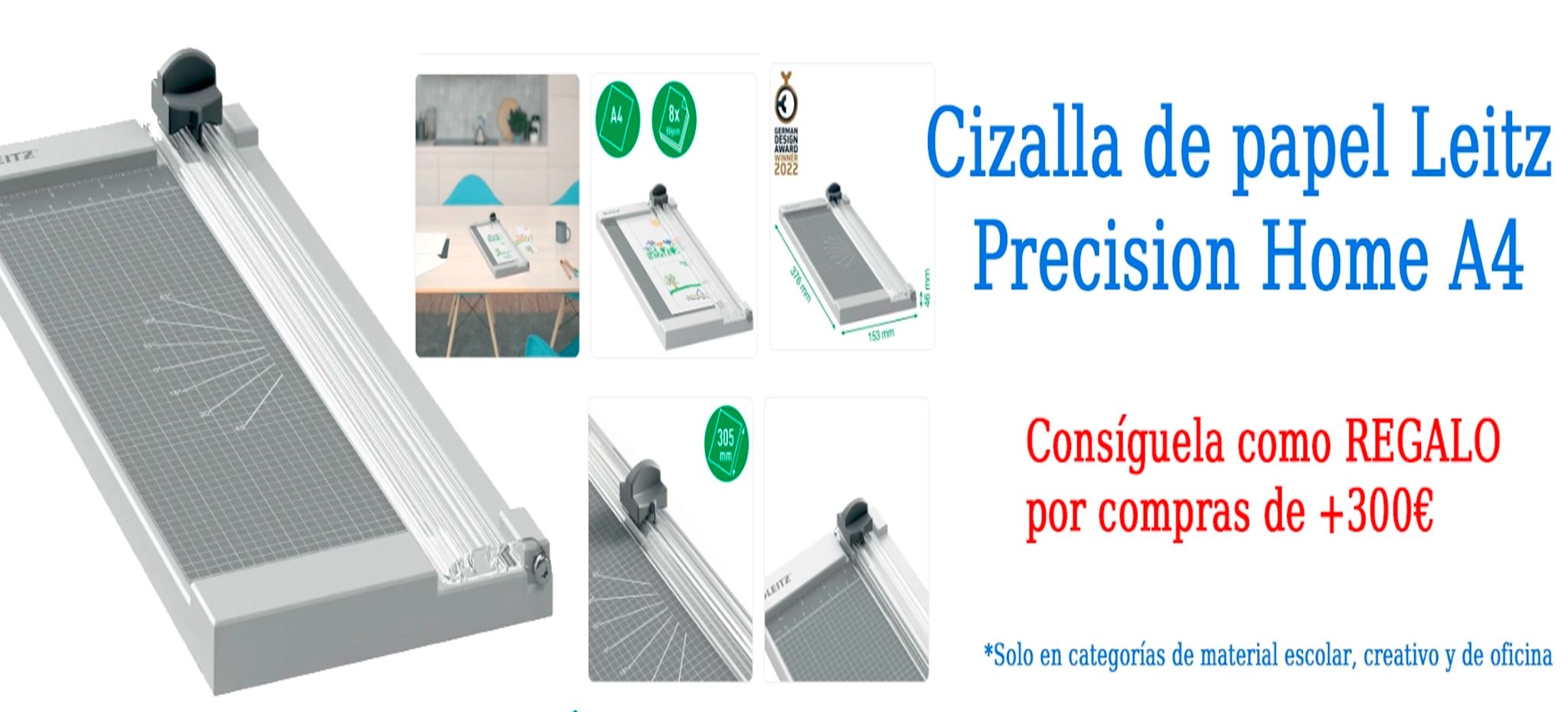 Regalo por compras de +300€ Cizalla de papel Leitz Precision Home A4