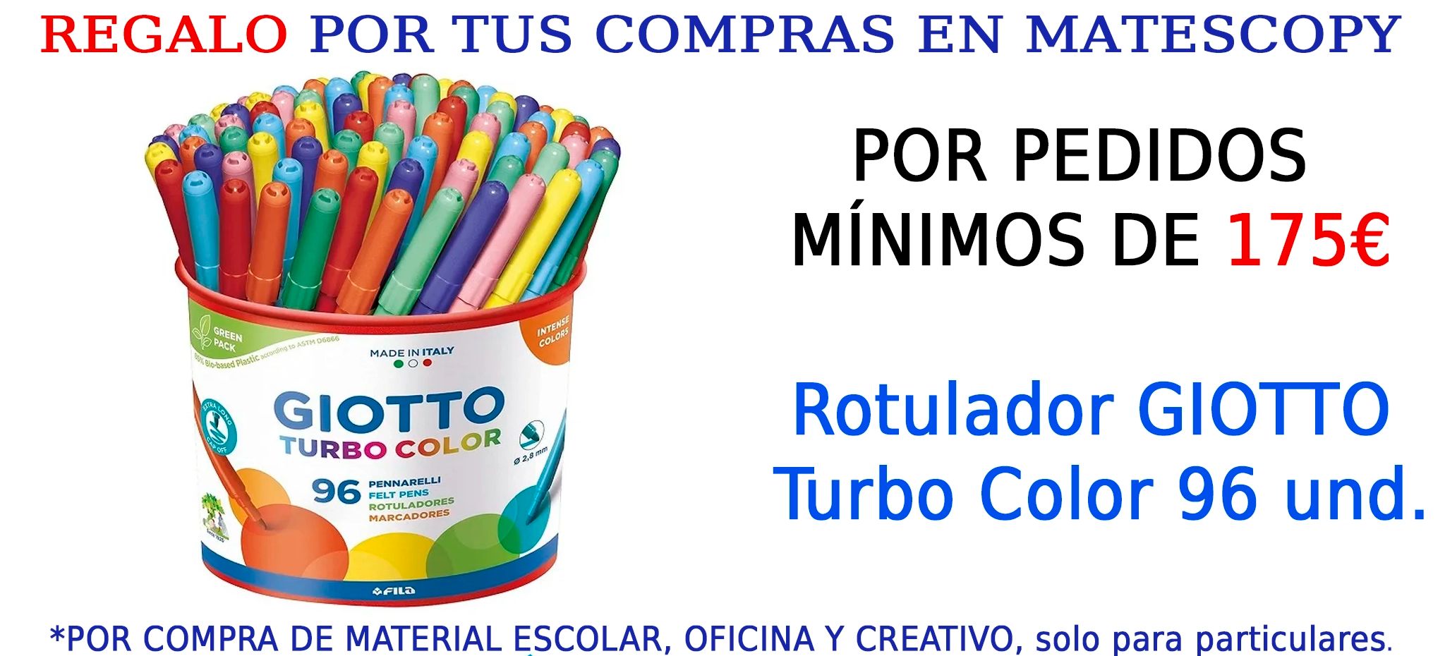 Regalo con  pedido minimo 175,00€. Rotulador GIOTTO Turbo Color 96 und.