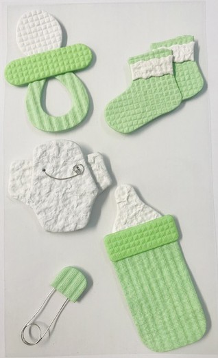 Adhesiu decoratiu Cosetes de Bebè Color Verd. ÚLTIMES EXISTÈNCIES!!