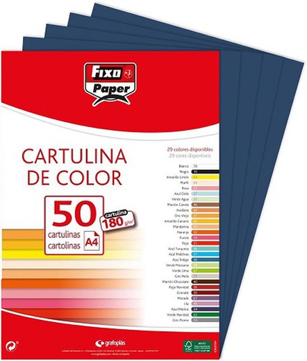 Cartolina FIXO A4, paquet 50 und. Blau Marí