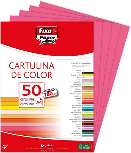 Cartolina FIXO A4, paquet 50 und. Fucsia