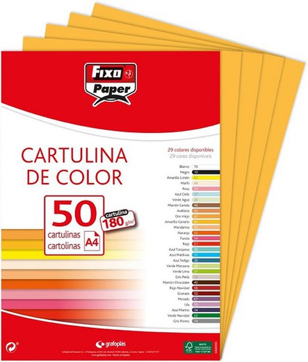 Cartulina FIXO A4, paquete 50 und. Oro Viejo