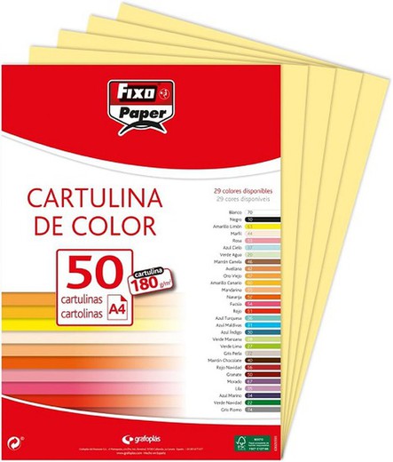 Cartulina FIXO A4, paquete 50 und. Vainilla