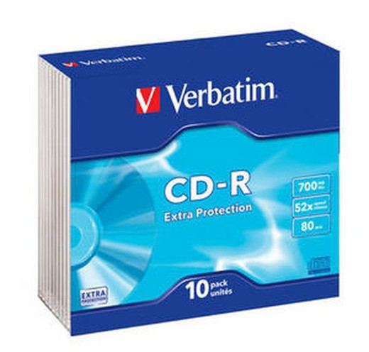CD-R Verbatim 48*700MB Caixa Slim, pack 10und.