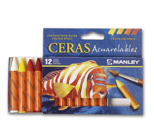 Ceras MANLEY Acuarelables 12 colores