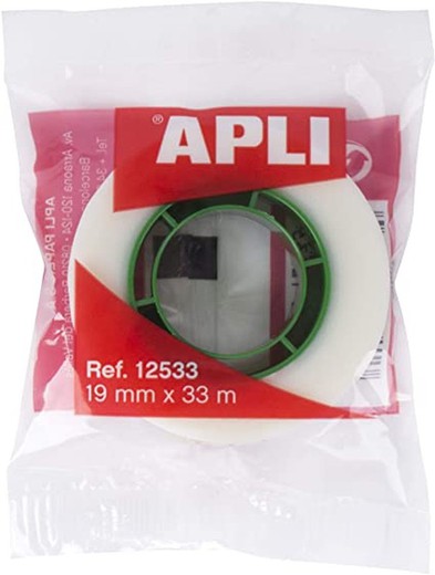 APLI 11329 - Cinta adhesiva celo transparente 15 mm x 33 m