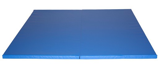 Colchoneta plegable dos cuerpos azul 200 x 200 x 5 cm