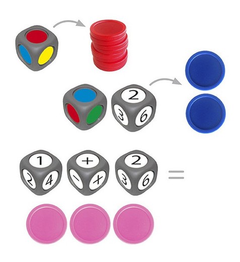 Dados clasifica colores y aprender a contar