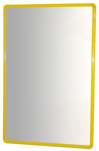 Mirall infantil de seguretat marc d'alumini groc 65 x 100 cm