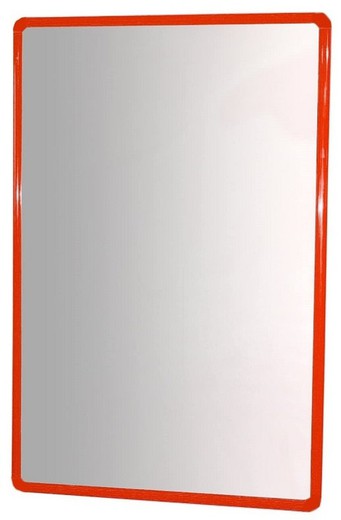 Espejo infantil de seguridad marco de aluminio Rojo 65 x 100 cm