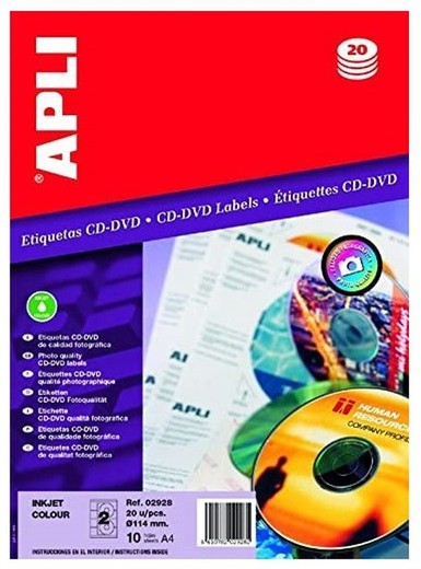 Etiquetas ordenador CD-ROM Glossy 114 10 hojas
