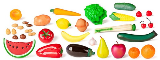 Frutas, hortalizas y frutos secos 35 piezas