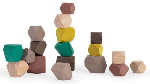 Juego apilable Towering wood stones 18 piezas