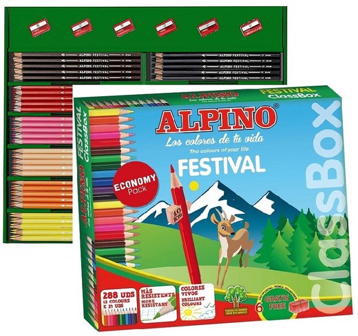 Llapis color ALPINO Festival Economy + 6 maquinetes GRATIS