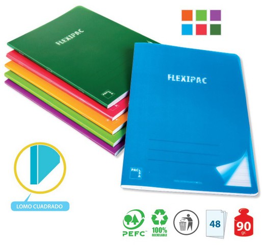 Libreta Flexipac Liso A4, 48 hojas