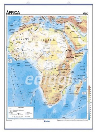 Mapa mural Àfrica Físico/Político Ref.402