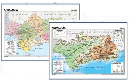 Mapa mural Aragón: físico-económico/político-población