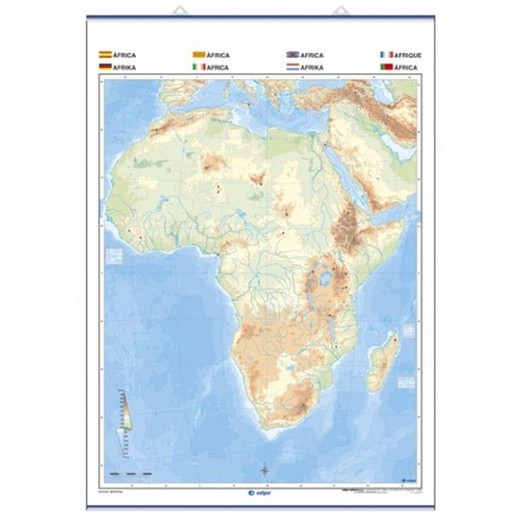 Mapa mural mut Àfrica físic / polític