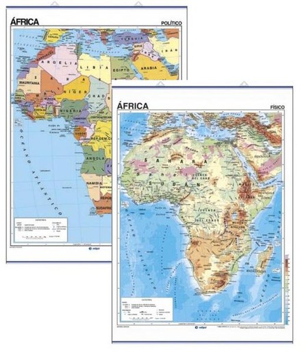 Mapas murales África:  físico-político