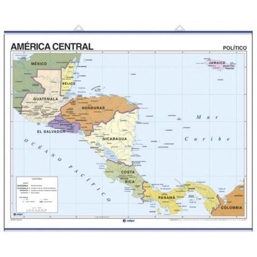 Mapas murales América Central: físico-político