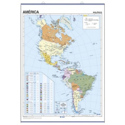 Mapas murales América: físico-político