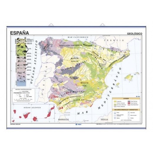 Mapas murales España: geológico/climático