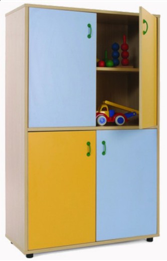 Mueble escolar medio armario 4 puertas