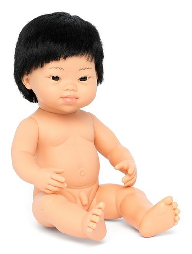 Ninot nen asiàtic amb síndrome de down 38 cm.