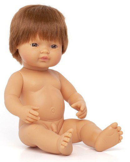 Ninot nen caucàsic pèl-roig 38 cm.