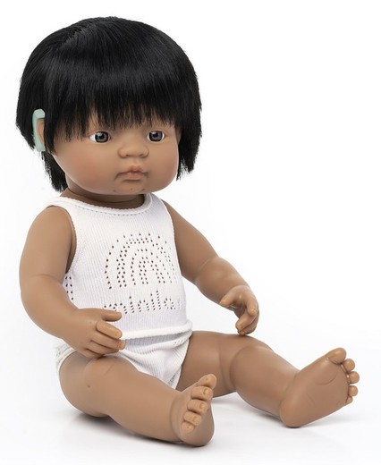 Ninot nen llatinoamericà amb implant coclear 38 cm.