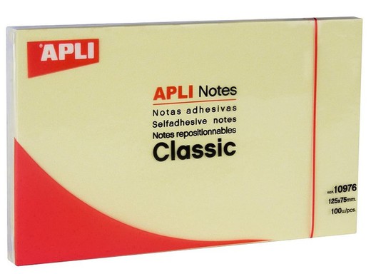 Notes adhesives Classic 125 mm x 75 mm Groc