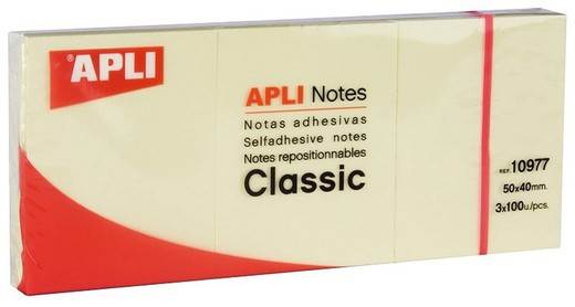 Notas adhesivas Classic 50 mm x 40 mm 3 und.