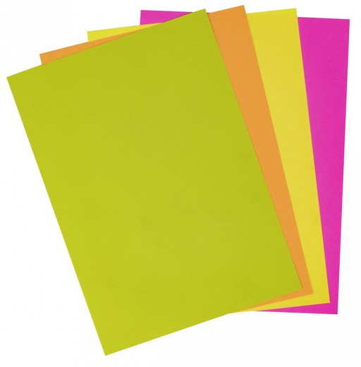 Paper color A4 80 gr 4 colors Fluor 500 fulles