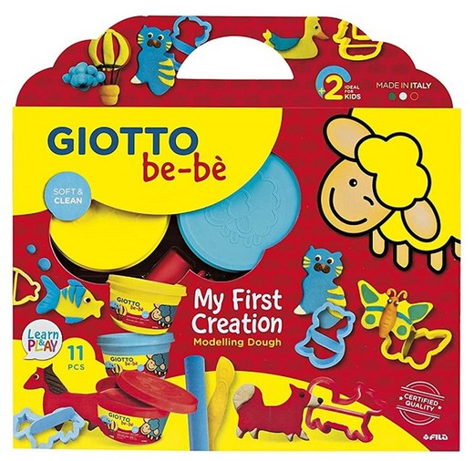 Pasta para jugar GIOTTO Be-bé 3 und. 100 gr + accesorios