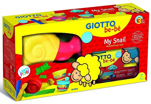 Pasta per jugar GIOTTO Be-bé Cargol 4 und. 100 gr + accessoris