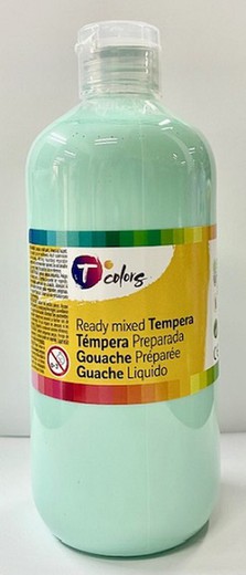 Pintura tempera preparada T COLORS 500 ml. Verde Pastel