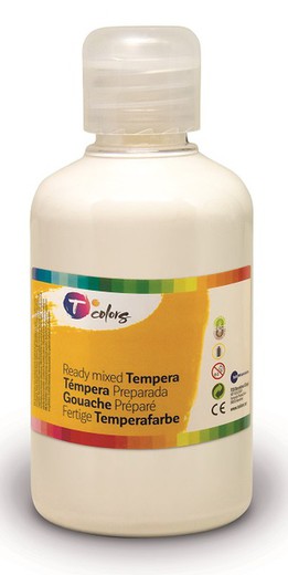 Pintura tempera preparada T COLORS 500 ml. Blanc