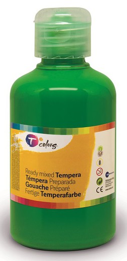 Pintura tempera preparada T COLORS 500 ml. Verd Fosc