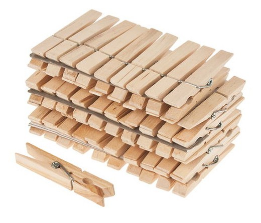 Pinzas de madera pequeñas 30 unid natural - Papelería Sambra
