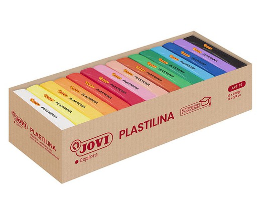Plastilina JOVI Caja expositora 15 pastillas 350 g colores surtidos