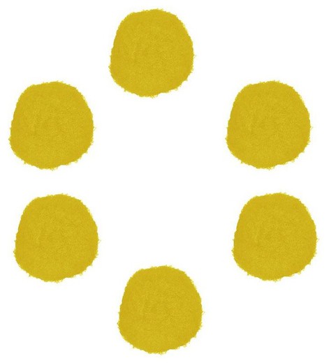 Pompones polipropileno amarillo 25mm.