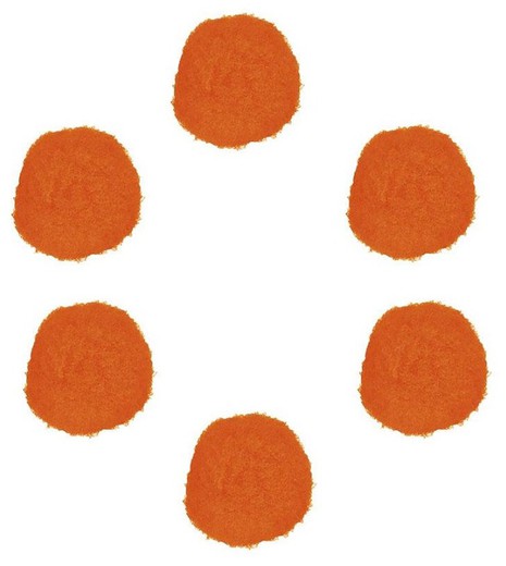 Pompones polipropileno naranja 25mm.