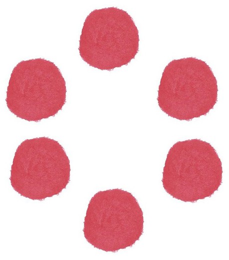 Pompones polipropileno rosa 25mm.