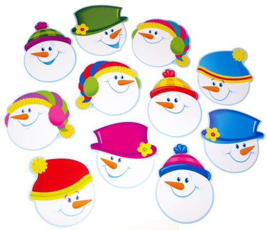 Recortes en cartulina muñeco de nieve sonriente, 36 piezas ¡¡ÚLTIMAS EXISTENCIAS!!