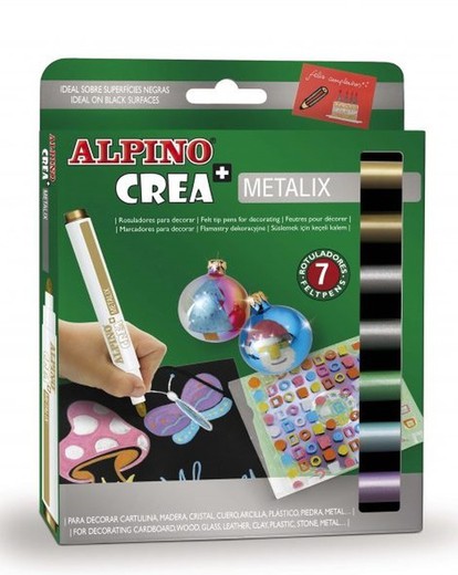 Rotulador ALPINO Crea + Metalix 7 colores
