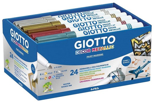 Retolador color Giotto Decor Metallic Schoolpack 25 unt.