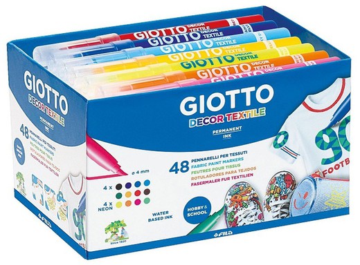 Rotulador color Giotto Decor Textile School Pack 48 und.