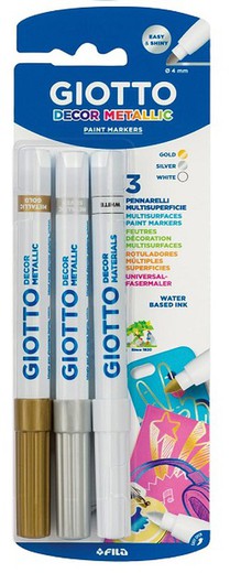 Rotulador DECOR METALLIC blister 3 colores