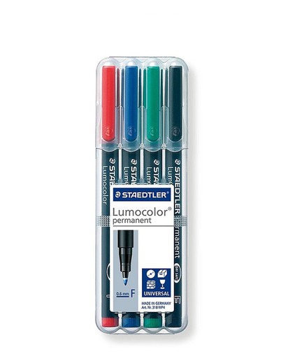 Rotulador perm. 318 (4 colores) WP4 STAEDTLER
