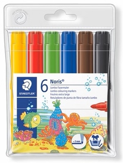 Rotulador STAEDTLER Jumbo 340, bolsa 6 colores